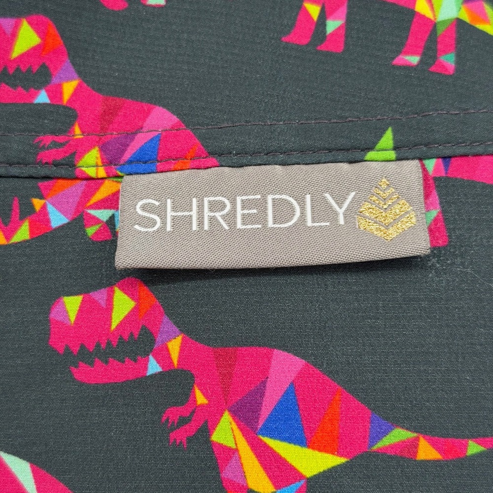 Shredly Mountain Bike Shorts Womens 12 Black Multi Geometric Dinosaur MTB Cargo - Picture 5 of 12